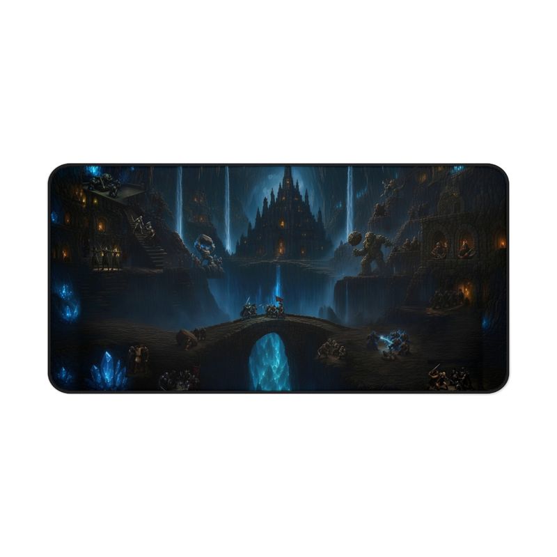 Chasm Battle Fantasy Desk Mat, Large Gaming Mouse Pad, 16x32 RPG Desk Pad, Tabletop Gamer Gift