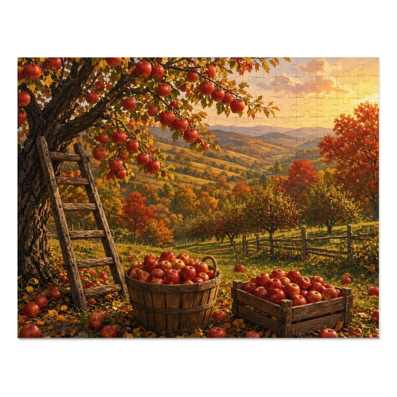 Cozy Cottage Seasons Apple Orchard Jigsaw Puzzle, Harvest Hills, Tin Box (252 Pieces)