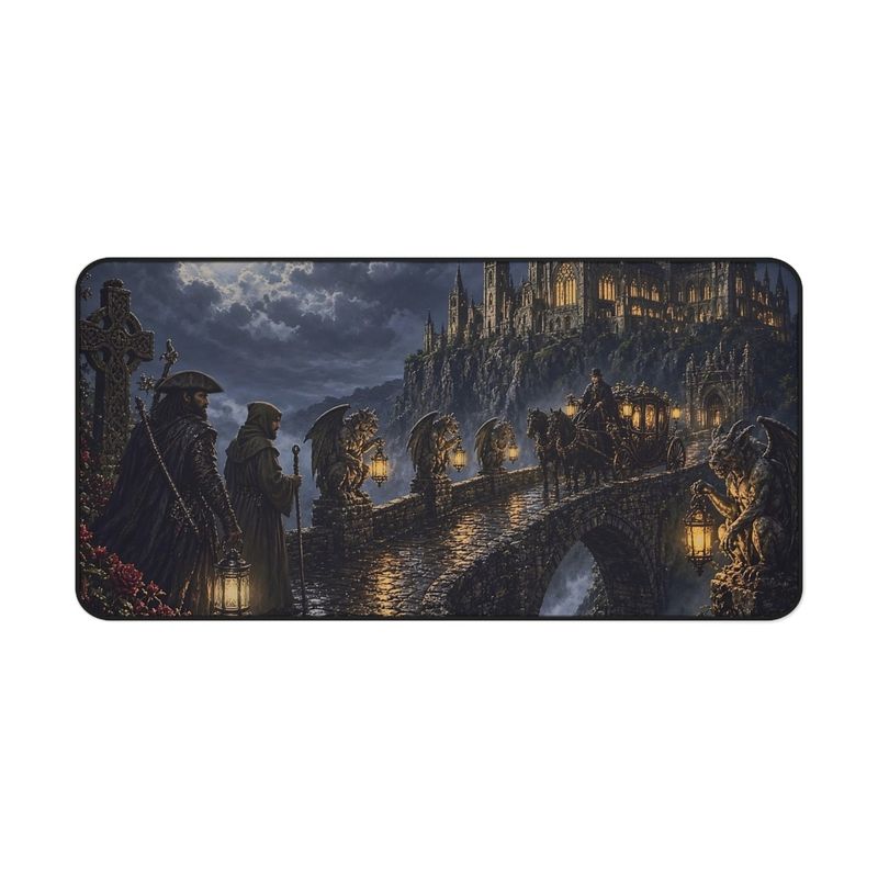 Gargoyle Bridge and Old Abbey Gothic Fantasy Desk Mat, Large Gaming Mouse Pad, 16x32 RPG Desk Pad, Gargoyles and Grimoires Gargoyle Bridge and Old Abbey Gothic Fantasy Desk Mat, Large Gaming Mouse Pad, 16x32 RPG Desk Pad, Gargoyles and Grimoires