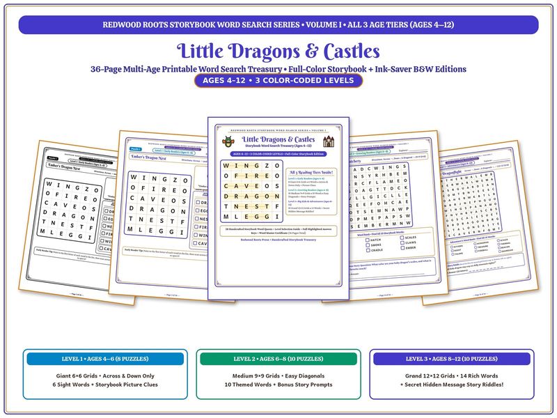 Little Dragons & Castles — Storybook Word Search Treasury (Ages 4–12) Little Dragons & Castles — Storybook Word Search Treasury (Ages 4–12)