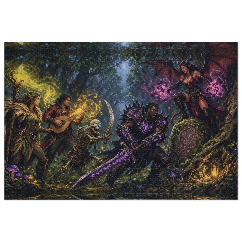 Succubus Glade Battle Dark Fantasy Jigsaw Puzzle in Tin, 1000 or 500 Pieces, Myth and Monster Tabletop RPG Gift Succubus Glade Battle Dark Fantasy Jigsaw Puzzle in Tin, 1000 or 500 Pieces, Myth and Monster Tabletop RPG Gift
